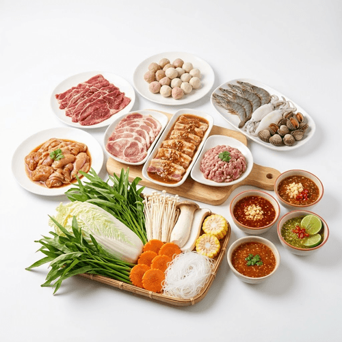 วัตถุดิบหมูกระทะ สูตรพิเศษ แพ็คครอบครัว